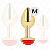 Kink Pleasure Plugs KINK Plug Gold Metal Rose Raudona M - Stainless Steel, Elegant Design, 7cm