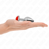 Kink Pleasure Plugs KINK Stainless Steel Plug Raudona Rose S - Compact Metal Model, Decorative Base