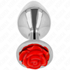 Kink Pleasure Plugs KINK Stainless Steel Plug Rose Raudona M - Elegant Intimate Priedas 7cm