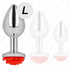 Kink Pleasure Plugs Kink Steel Plug Rose Raudona L - Stainless Steel Priedas with Floral Base