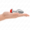 Kink Pleasure Plugs KINK Stainless Steel Plug Rose Raudona M - Elegant Intimate Priedas 7cm