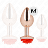 Kink Pleasure Plugs KINK Rožinė Gold Stainless Plug with Raudona Rose Accent, Medium Size