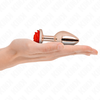 Kink Pleasure Plugs KINK Rožinė Gold Stainless Plug with Raudona Rose Accent, Medium Size