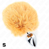 Kink Pleasure Plugs KINK Steel Intimate Plug With Faux Rabbit Tail 7x3cm rusvai gelsvas 8cm Tail