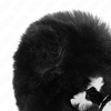 Kink Pleasure Plugs KINK Stainless Steel Plug with Juodas Faux Fur Rabbit Tail 7x3cm, 8cm Tail