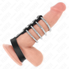 Kink Ring Power KINK 4-Piece Metal Ring System with Leather Strap &amp; Secure Closure 22cm