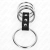 Kink Ring Power KINK Adjustable Stainless Steel Ring Set with Leather Connector, 4 Sizes
