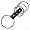 Kink Ring Power KINK Adjustable Stainless Steel Ring Set with Leather Connector, 4 Sizes