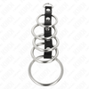 Kink Ring Power KINK Metal Intimate Rings Set 5pcs with Leather Connector 3.2-5cm