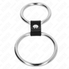 Kink Ring Power KINK Dual Steel Rings with Leather Strap 3.7-5cm - Adjustable Restraint Set