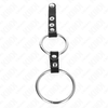 Kink Ring Power KINK Double Intimate Ring 3.8-5 cm with Leather Connector, Juodas