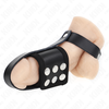 Kink Ring Power KINK Leather Intimate Cage Ring with Adjustable Divider Strap Juodas