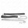 Kink Ring Power KINK Leather Ring with Adjustable Strap &amp; Metal Chain 21.5x2cm Juodas