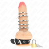 Kink Ring Power KINK Leather Adjustable Lock Strap &amp; 5 Metal Rings Set 21x2cm Juodas