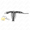 Kink Ring Power KINK Leather Adjustable Lock Strap &amp; 5 Metal Rings Set 21x2cm Juodas