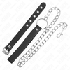 Kink Ring Power KINK Leather Ring with Adjustable Strap &amp; Metal Chain 21.5x2cm Juodas