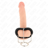 Kink Ring Power KINK Metal Ring Chain 4cm with Leather Strap - Robust Steel &amp; Adjustable Fit
