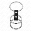 Kink Ring Power KINK Triple Metal Ring Set with Leather Connector 3.7-5 cm