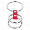 Kink Ring Power KINK Triple Metal Ring Set with Raudona Leather Connector 3.7-5 cm