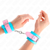 Kink Wrist Restraint Mėlyna KINK Cute Wrist Restraints Mėlyna/Rožinė Adjustable 16-28cm x 5cm