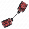 Kink Wrist Restraint KINK Diamond Pattern Adjustable Wrist Restraints Dark Raudona 17-26cm x 5.5cm