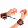 Kink Wrist Restraint KINK Diamond Pattern Adjustable Wrist Restraints Dark Raudona 17-26cm x 5.5cm