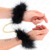 Kink Wrist Restraint KINK Feather Wrist Cuffs with Gold Chain - Elegant Adjustable Restraint