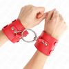 Kink Wrist Restraint KINK Fixed Wrist Restraints Adjustable Raudona with Studs 17-22 cm x 6.5 cm