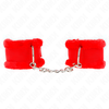 Kink Wrist Restraint KINK Furry Lined Adjustable Wrist Restraints Raudona 17-31 cm x 7 cm