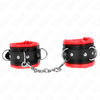 Kink Wrist Restraint KINK Heavy Wrist Restraints Raudona Fur Lining Adjustable 20-30cm x 6cm