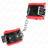 Kink Wrist Restraint KINK Heavy Wrist Restraints Raudona Fur Lining Adjustable 20-30cm x 6cm
