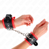 Kink Wrist Restraint KINK Heavy Wrist Restraints Raudona Fur Lining Adjustable 20-30cm x 6cm