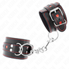 Kink Wrist Restraint KINK Adjustable Juodas Wrist Bands with Raudona Heart Accent 21-28cm x 5.5cm