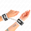 Kink Wrist Restraint KINK Juodas Adjustable Wrist Cuffs with Baltas Lace, 20-23 cm, Elegant Design
