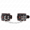 Kink Wrist Restraint KINK Adjustable Juodas Wrist Bands with Raudona Heart Accent 21-28cm x 5.5cm
