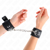 Kink Wrist Restraint KINK Nylon Wrist Restraints Juodas Adjustable with Leather Belt 19-29cm