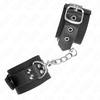 Kink Wrist Restraint KINK Nylon Wrist Restraints Juodas Adjustable with Leather Belt 19-29cm