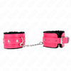Kink Wrist Restraint KINK Premium Fur-Lined Adjustable Wrist Restraints Juodas/Raspberry Rose 17-29cm