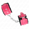 Kink Wrist Restraint KINK Premium Fur-Lined Adjustable Wrist Restraints Juodas/Raspberry Rose 17-29cm