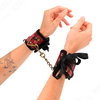 Kink Wrist Restraint KINK Scandal Wrist Restraints Raudona-Juodas Lace Adjustable 24.5x6.5cm