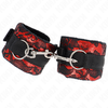 Kink Wrist Restraint KINK Velvet &amp; Lace Wrist Restraints Raudona/Juodas 23x6.5cm Adjustable System