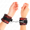 Kink Wrist Restraint KINK Velvet &amp; Lace Wrist Restraints Raudona/Juodas 23x6.5cm Adjustable System
