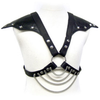 Leather Body SINNER GEAR Leather Harness with Metal Chains Adjustable S-XL Juodas