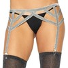 Leg Avenue Accessories Leg Avenue Sidabrinis Lurex Elastic Garter Belt One Size - Shimmer Finish