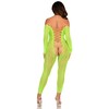 Leg Avenue Bodystockings Leg Avenue Bodystocking Exotic Snake Lace Neon Žalias - Stretchy Design