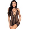 Leg Avenue Dresses Leg Avenue 81675 Halter Mesh Mini Dress Juodas - Polka Dot, One Size