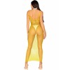 Leg Avenue Dresses Leg Avenue Long Net Dress Geltona One Size - Stretch Mesh with Open Back