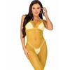 Leg Avenue Dresses Leg Avenue Long Net Dress Geltona One Size - Stretch Mesh with Open Back
