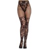 Leg Avenue Hosiery Leg Avenue Dahlia Lace Thigh Stockings with Net Detail Juodas One Size
