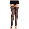 Leg Avenue Hosiery Leg Avenue Floral Lace Footless Tights Juodas - Elegant Stretch Design